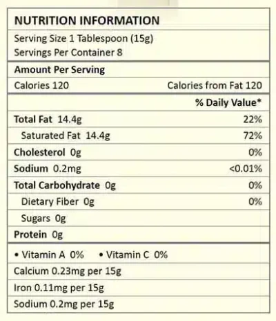 MCT Oil Nutrition Information